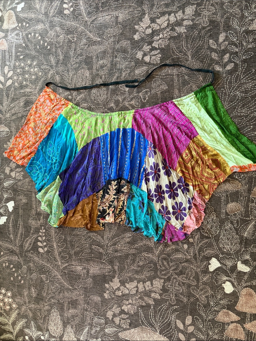 Silk Patchwork Wrap Skirt